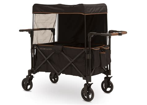 Delta childrens wagon - Built to last, this wagon’s durable rust-resistant frame, puncture-proof tires and compact fold make it easy to stow or transport. More than a stroller wagon the Jeep Evolve Stroller Wagon by Delta Children makes it possible to create your own adventures with your family. Holds up to 110 lbs. (55 lbs. per seat). 